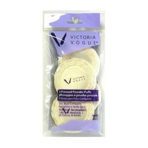 Victoria Vogue Round Puff Pressed Powder Puff, 4 Ea